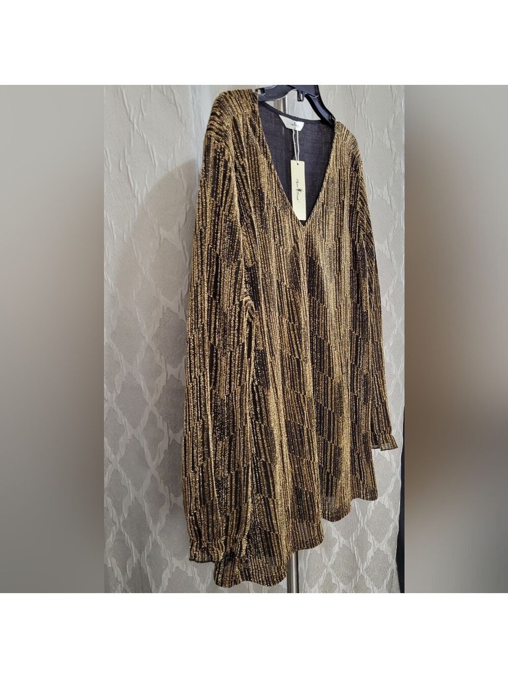 Agnes Orinda | Women's Plus Size Metallic Top | Size 3X - Picture 11 of 15
